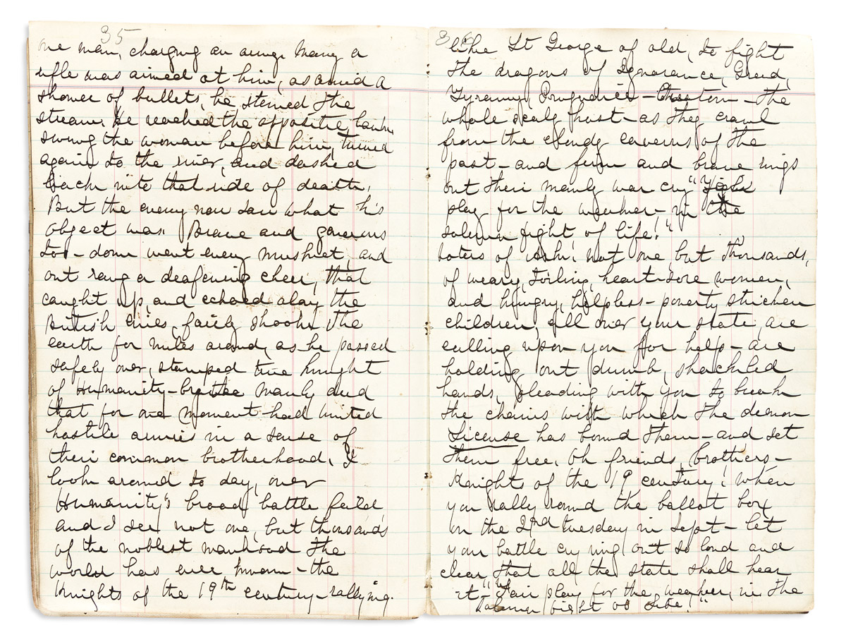 Meriwether, Lide Parker Smith (1829-1913) Autograph Manuscript of Lecture Notes.